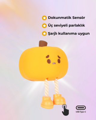 Silikon Üzgün Kabak Gece Lambası - 2